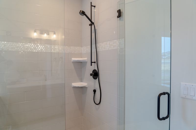 Glass Shower with Modern Fixtures